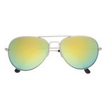 Color Mirrored Aviator Sunglasses - Yellow