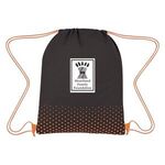 Connect The Dots Non-Woven Drawstring Bag - Black with Orange