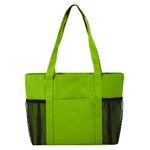 Cooler Tote with Mesh Pockets - Lime