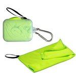 Cooling Towel in Carabiner Case - Lime Green