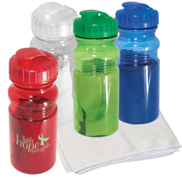 Main Product Image for Imprinted Sports Bottle With Cooling Towel 20 Oz