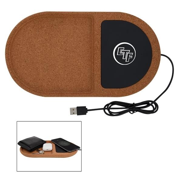 Main Product Image for Cork Wireless Charging Pad Desktop Organizer