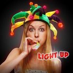 Costume Hat Light-Up LED Glow Mardi Gras Hat - Multi Color