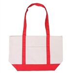 Cotton Canvas Boat Tote - Red