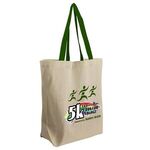 Cotton Grocery Brunch Tote - Digital - Natural With Green Handle