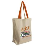 Cotton Grocery Brunch Tote - Digital - Natural With Orange Handle