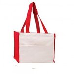 Cotton Gusset Accent Box Tote - Red