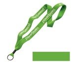 Cotton Lanyard with Metal Crimp & Metal Split-Ring 1" - Lime Green