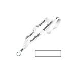 Cotton Lanyard with Metal Crimp & Metal Split-Ring 1" - White