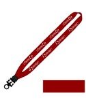 Cotton Lanyard with Plastic Snap-Buckle Release & O-Ring 1" -  