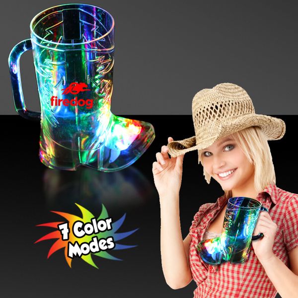 Main Product Image for Light Up Cowboy Boot Shaped Cup 16 Oz