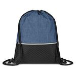 Crosshatch Heather Drawstring Backpack - Heather Navy