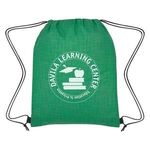 Crosshatch Non-Woven Drawstring Bag - Green