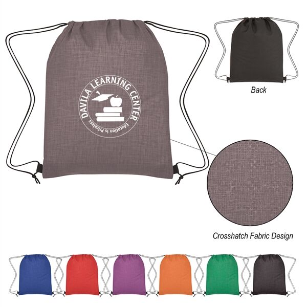 Main Product Image for Printed Crosshatch Non-Woven Drawstring Bag