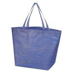 Crosshatch Non-Woven Tote Bag - Blue
