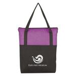 Crosshatch Non-Woven Zippered Tote Bag - Purple