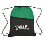 Crosshatch Two-Tone Non-Woven Drawstring Bag