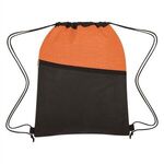 Crosshatch Two-Tone Non-Woven Drawstring Bag