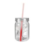 Custom Imprinted 24 oz. Plastic Mason Jar, Full Color - Clear Lid & Jar
