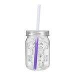 Custom Imprinted 24 oz. Plastic Mason Jar, Full Color - Clear Lid & Jar