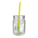 Custom Imprinted 24 oz. Plastic Mason Jar, Full Color - Clear Lid & Jar