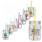 Custom Imprinted 24 oz. Plastic Mason Jar, Full Color -  