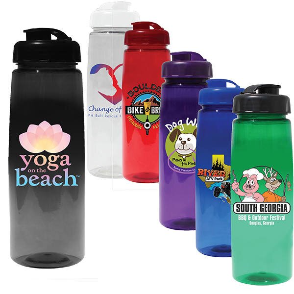 Main Product Image for USA Made PET Bottle with Flip Full Color 30 oz. 