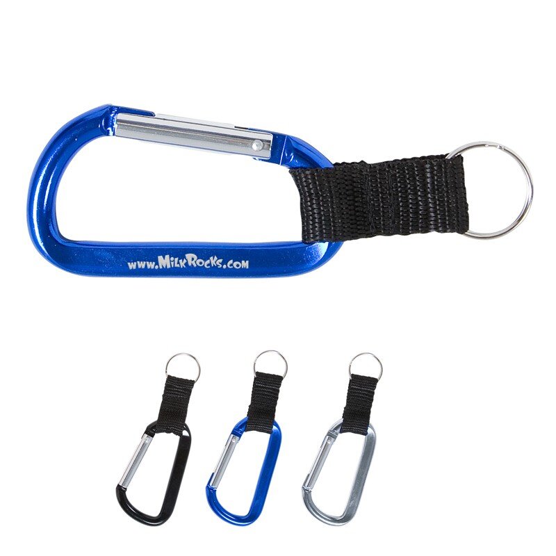 Main Product Image for Imprinted Carabiner With Strap And Split Ring