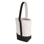 Custom Imprinted Deux Wine Bottle Tote Bag - Natural With Black