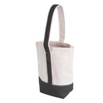 Custom Imprinted Deux Wine Bottle Tote Bag - Natural With Gray