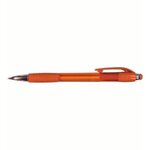 Custom Imprinted Mardi Gras Grip Pen - Transparent Orange