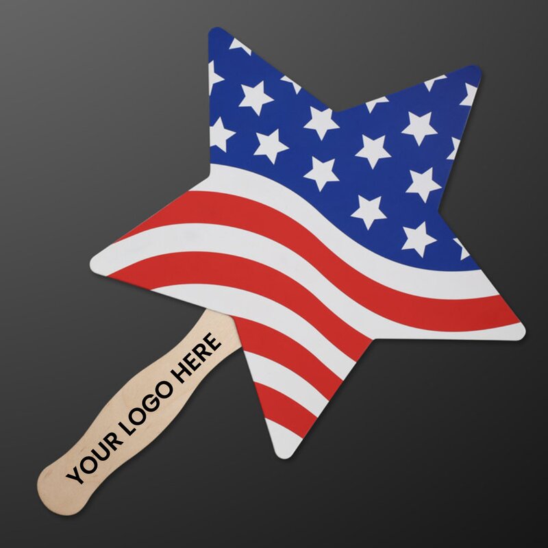 Main Product Image for Custom printed American Flag Star Hand Fan (Non-Light Up)