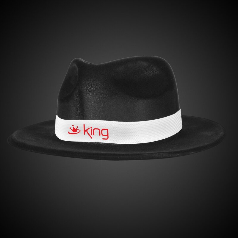 Main Product Image for Custom Printed Black Velour Fedora Gangster Hat