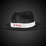 Custom Printed Black Velour Fedora Gangster Hat -  