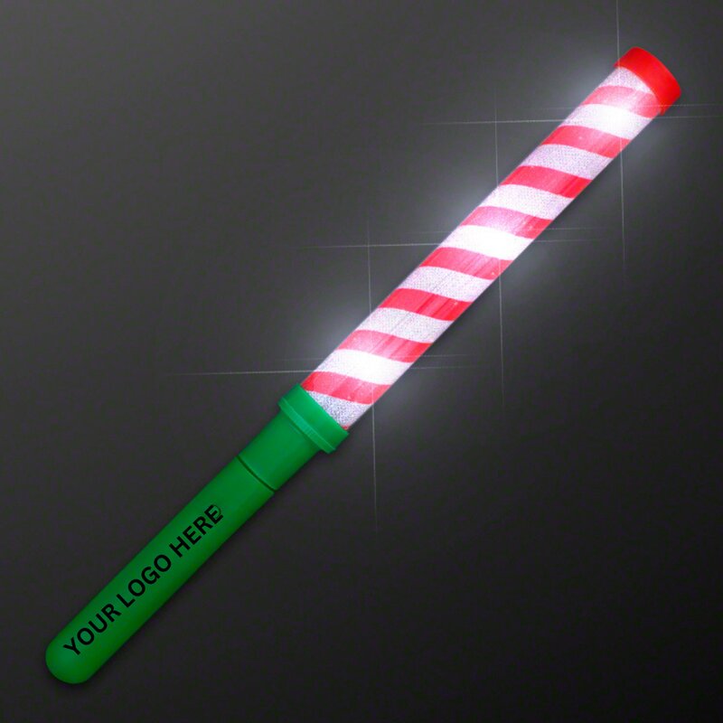 Main Product Image for Custom Printed Candy Cane Lights Baton Stick