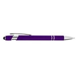 Custom Printed CORE365 Rubberized Aluminum Click Stylus Pen - Campus Purple