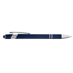 Custom Printed CORE365 Rubberized Aluminum Click Stylus Pen - Classic Navy