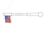 Custom Printed Flashing American Flag LED Jumbo Wand - Red-white-blue