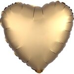 Custom Printed Foil Balloons Heart Shape 17" - Gold Sateen
