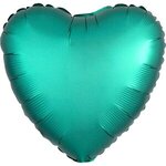 Custom Printed Foil Balloons Heart Shape 17" - Jade