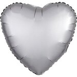 Custom Printed Foil Balloons Heart Shape 17" - Platinum