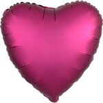 Custom Printed Foil Balloons Heart Shape 17" - Pomegranate