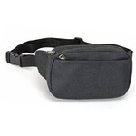 Custom Printed Heathered Fanny Pack 3 pockets - Heathered Charcoal