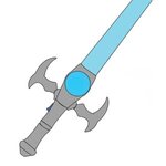Custom Printed Icy Lights Medieval Toy Sword - White-blue-silver