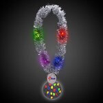 Custom Printed LED Christmas Medallion Tinsel Necklace -  