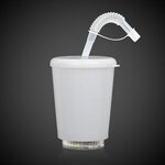 Custom Printed LED Cup with Lid and Straw 12 Oz - Multi Color