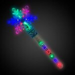 Custom Printed LED Snowflake Wand with Light-Up Handle -  