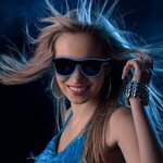 Custom Printed LED Sunglasses Blue -  