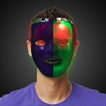 Custom Printed Mardi Gras LED Double Face Mask -  