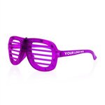 Custom Printed Purple Light-Up LED Slotted Glasses -  